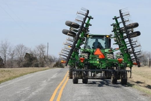 Tractor on road